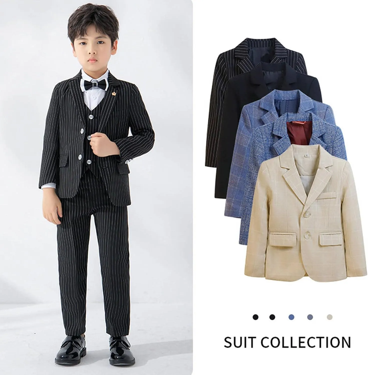 Little and Big Boy's Formal Blazers Casual Button Suit Jackets Dress School Sport Coats