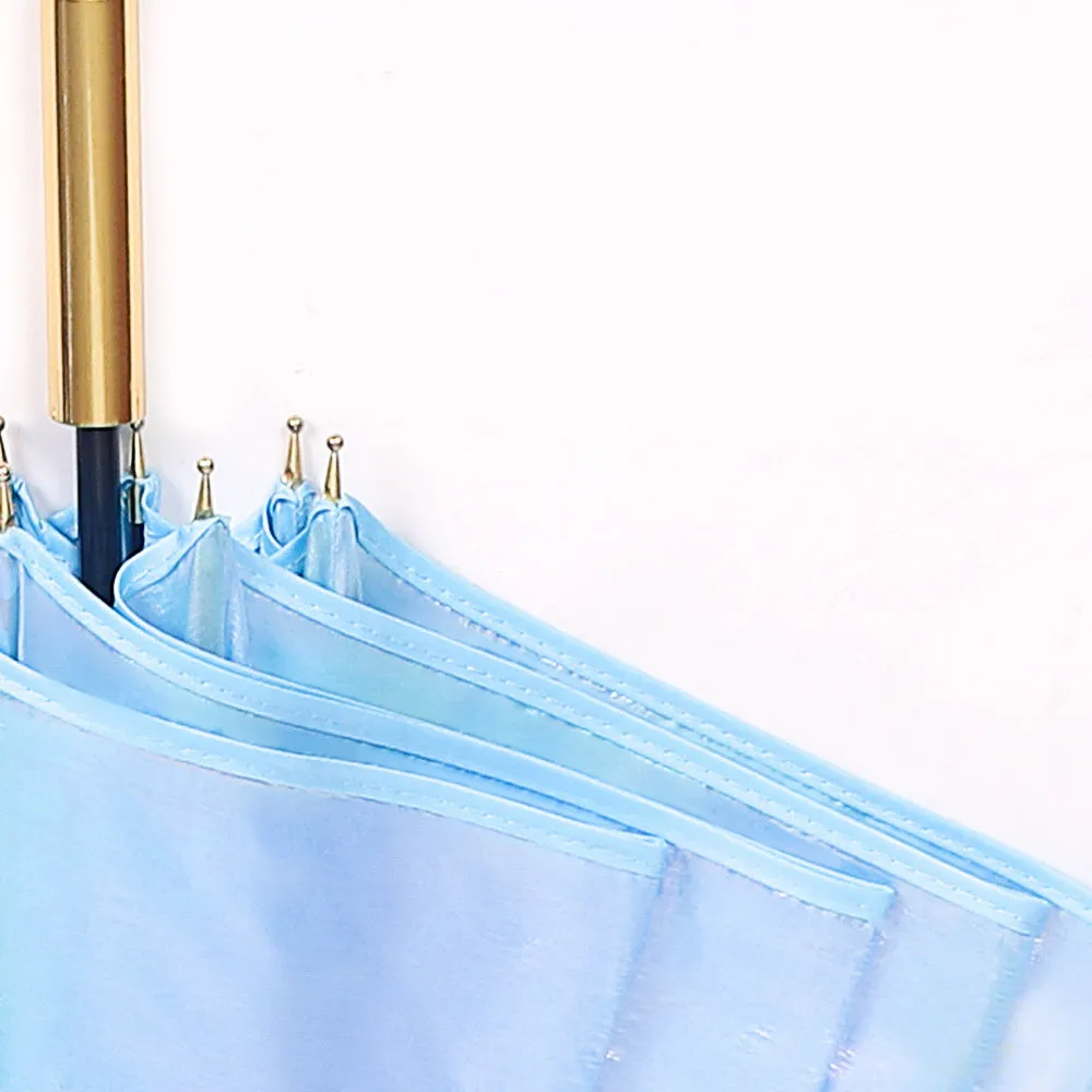 Little Surprise Box, Blue Holographic Glitter Rain Umbrella For Kids & Adults.