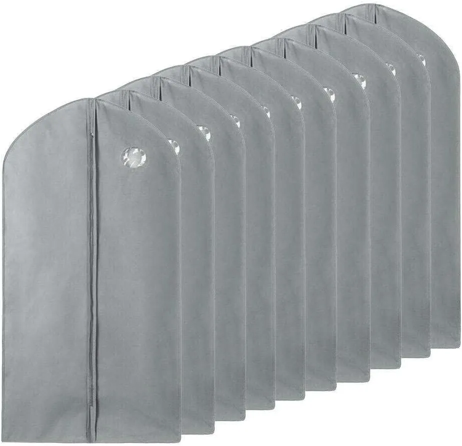 LJNK 10Pcs 40" Garment Bag, Black Garment-Shoulder-Covers Clothes Bags Storage Bins Closet Organizers and Storage Shoe Organizer Travel Accessories Organization and Storage Shoe Storage Closet