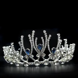 LO2107 - Imitation Rhodium Brass Tiaras & Hair Clip with Top Grade Crystal  in Montana