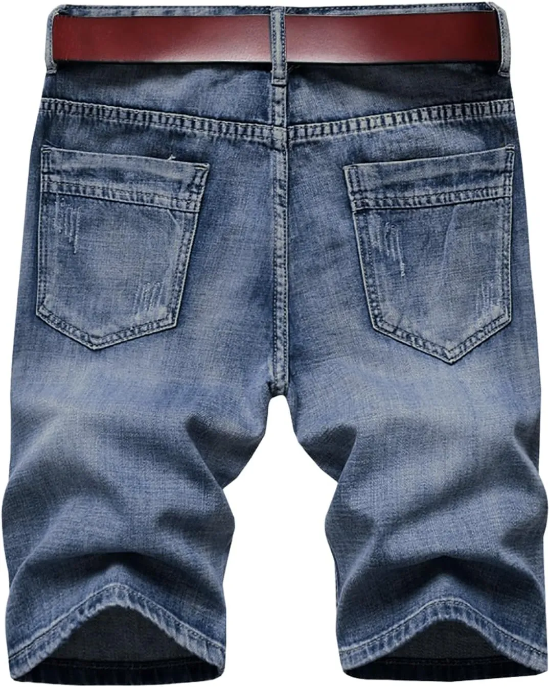 LONGBIDA Men's Jean Short Relaxed Fit Stretch Casual Denim Shorts