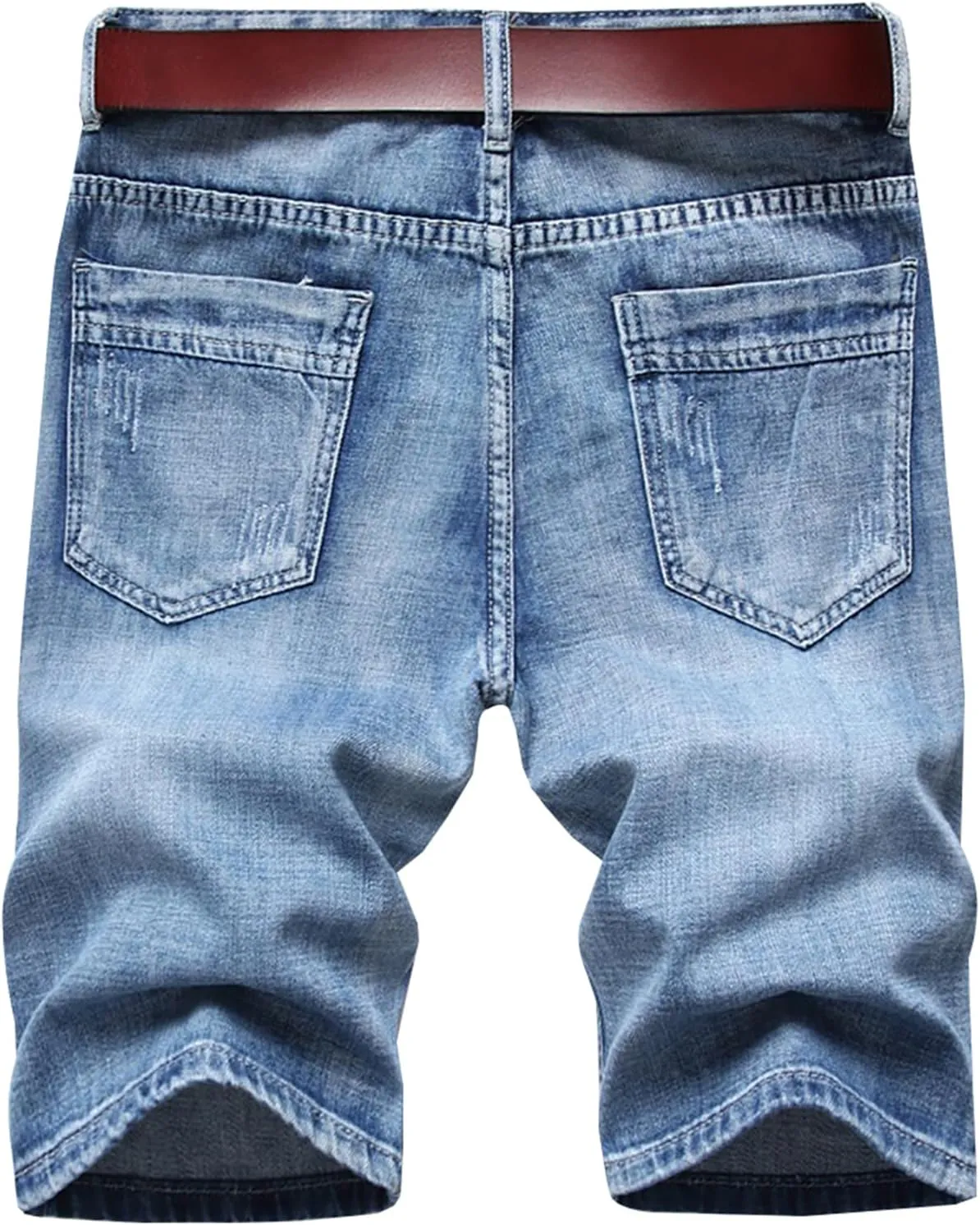 LONGBIDA Men's Jean Short Relaxed Fit Stretch Casual Denim Shorts