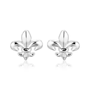 LOVCIA Premium Elegant Sterling Silver Fleur De Lis Stud Earrings