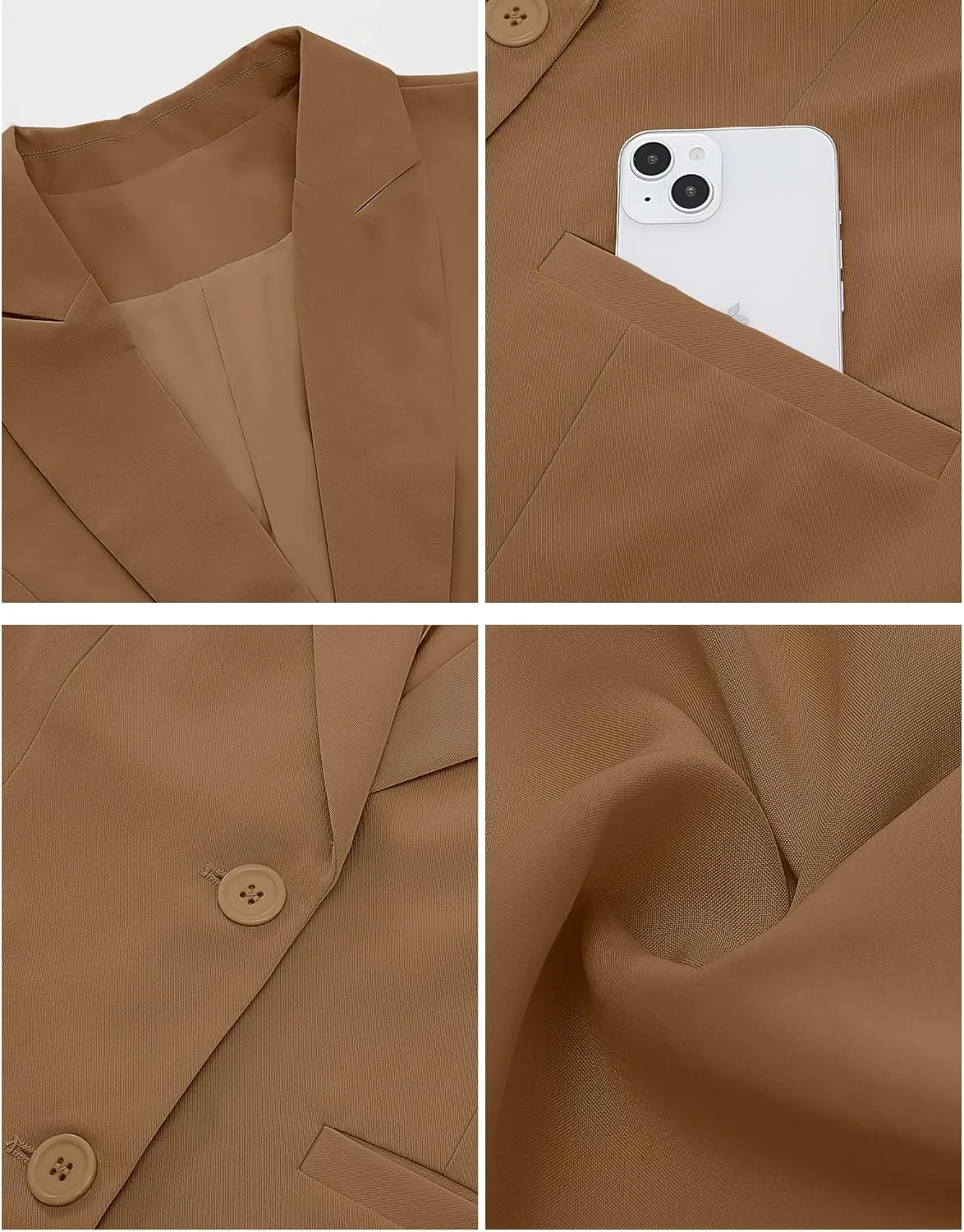 luvamia Blazers for Women Business Casual Long Blazer Jackets Dressy Work Professional Office Outfits Lapel Pockets