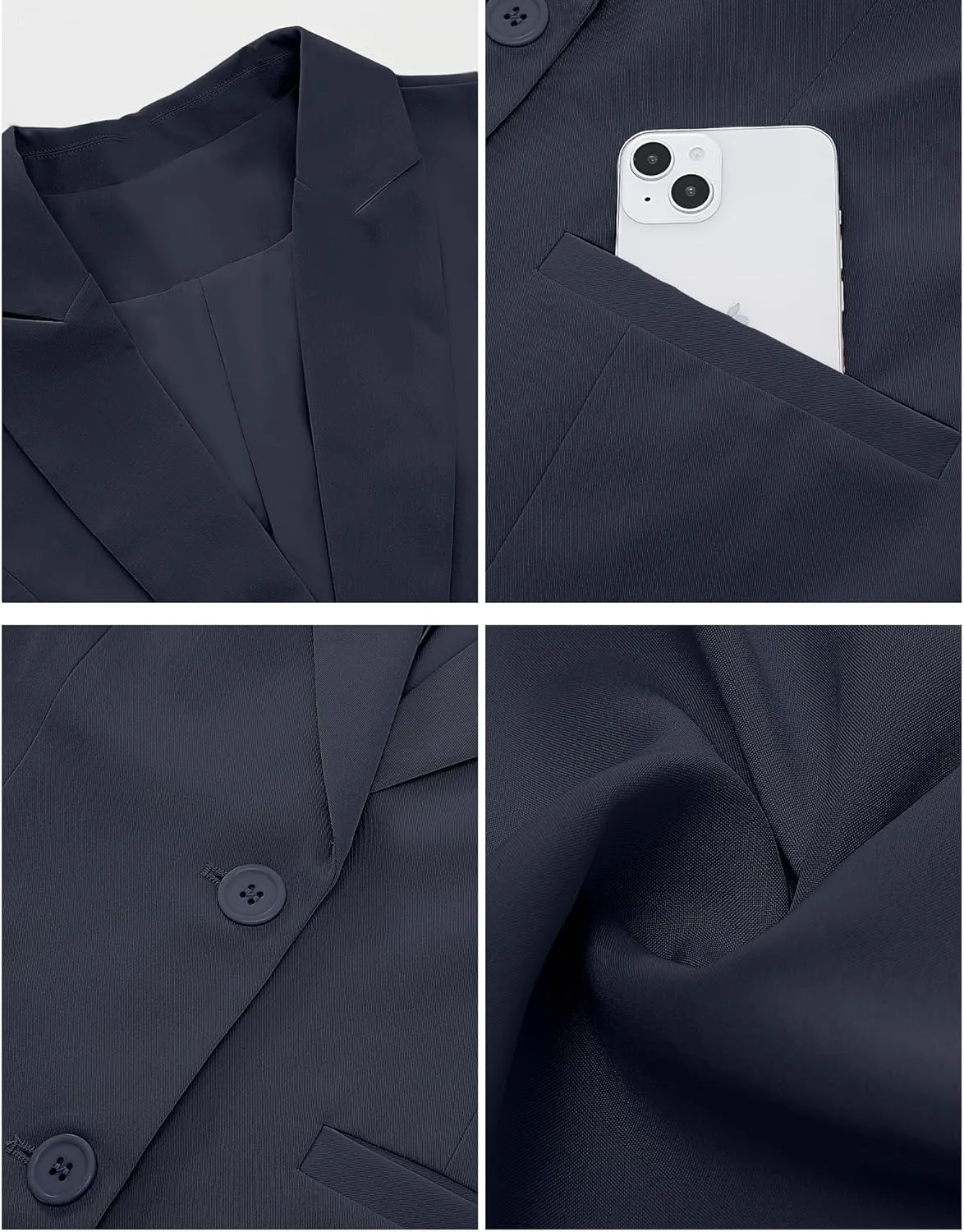 luvamia Blazers for Women Business Casual Long Blazer Jackets Dressy Work Professional Office Outfits Lapel Pockets