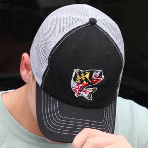 Maryland Flag Rockfish (Black w/ Grey Mesh) / Trucker Hat