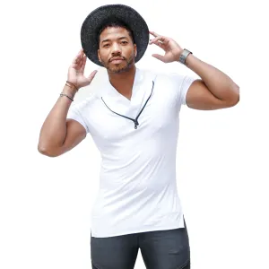Mason White Shall Tee with Zipper Detail