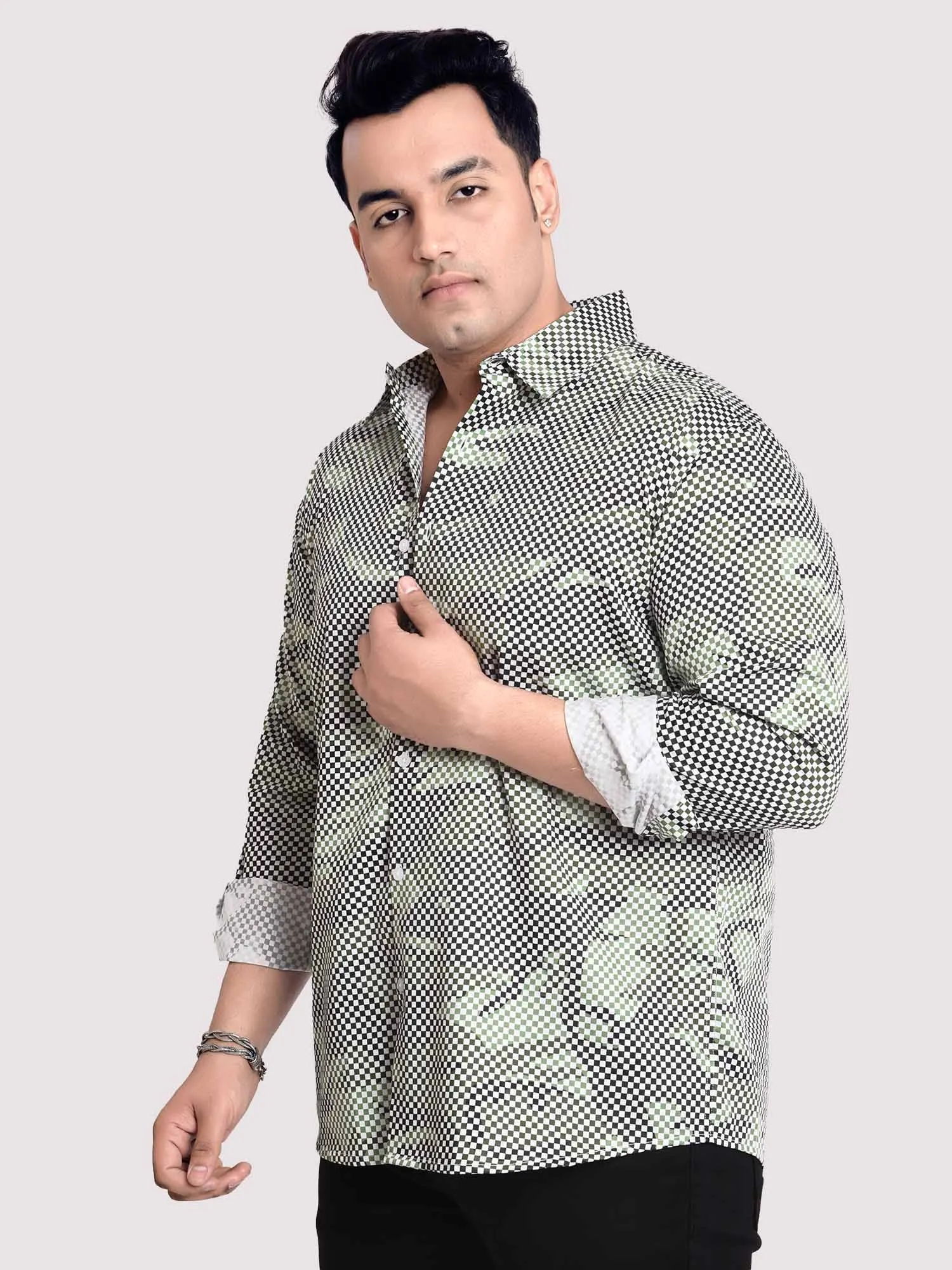 Matrix Printed Digital Printed Shirt Men's Plus Size