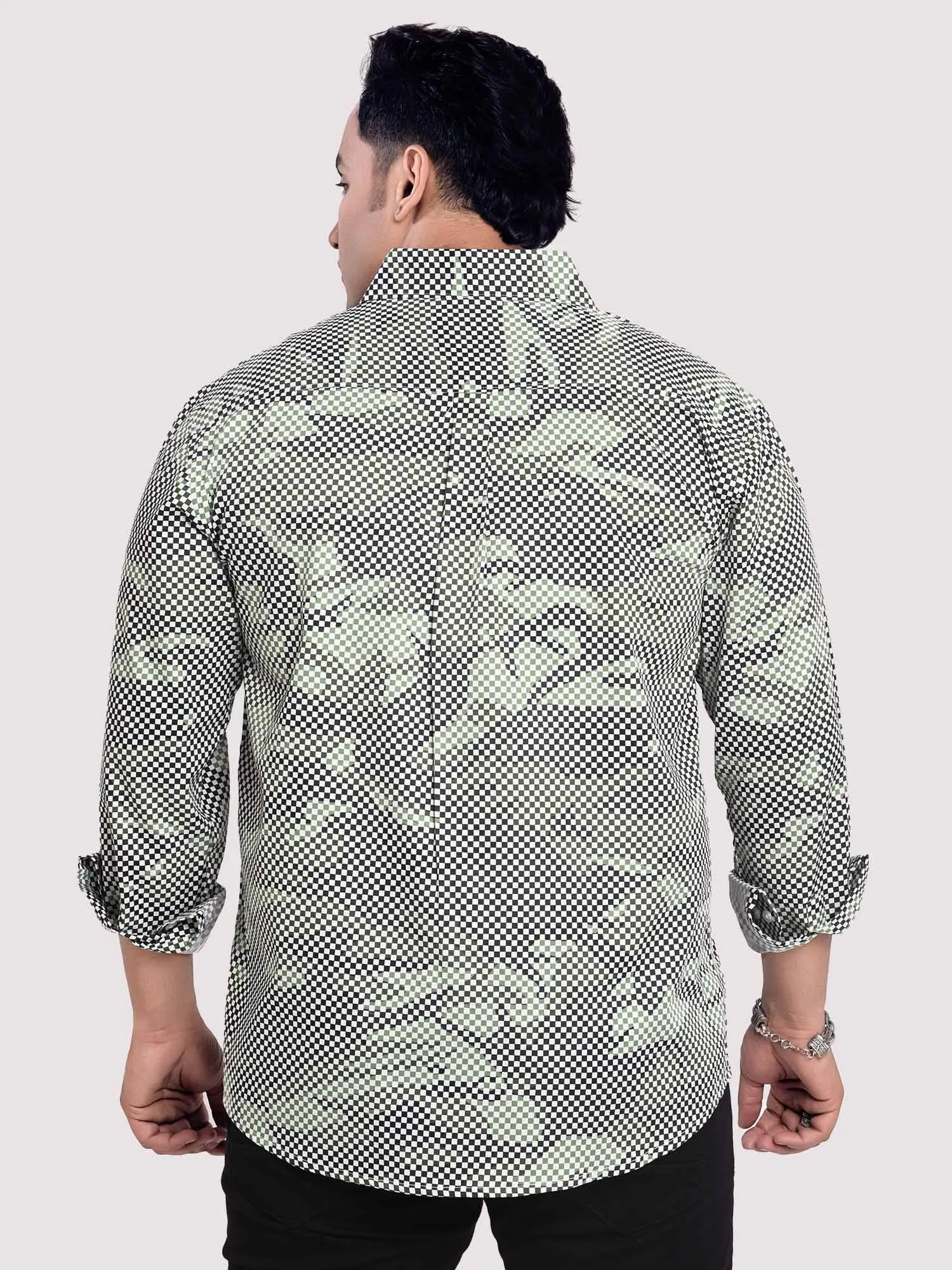 Matrix Printed Digital Printed Shirt Men's Plus Size