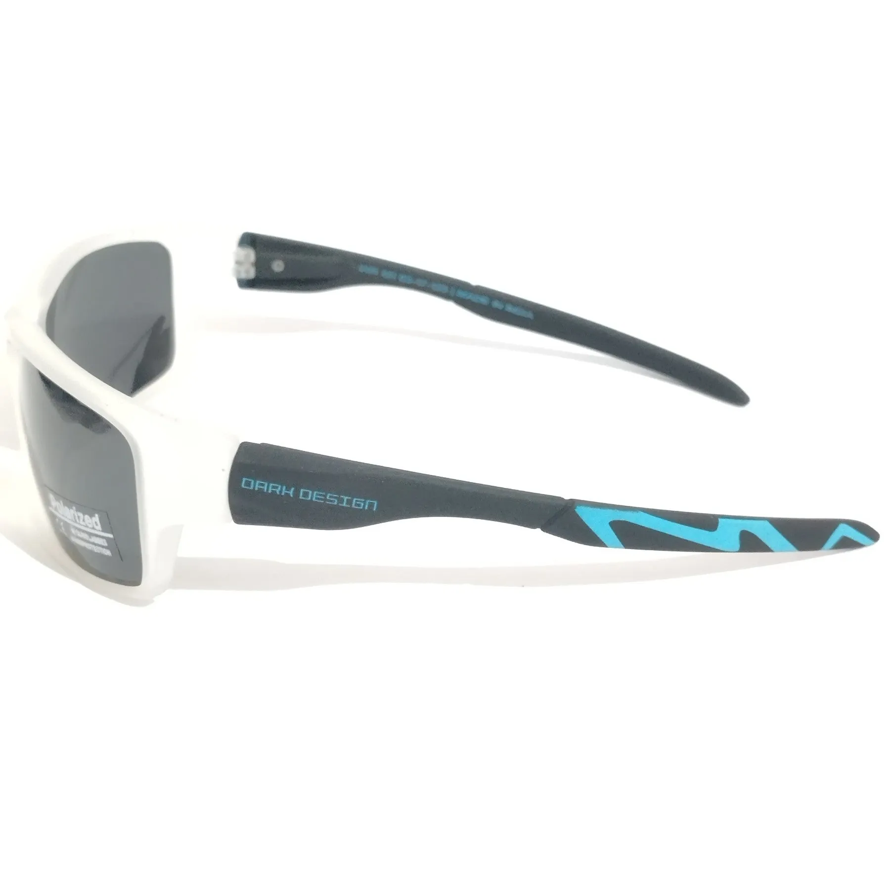 Matt White Wraparound Polarized Sunglasses