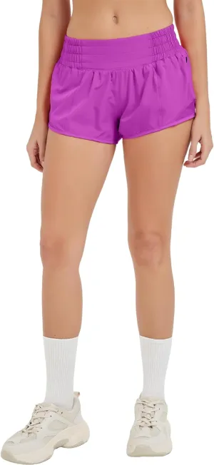 MCEDAR Women's Athletic Shorts for Gym Workout Shorts 2.5" Quick-Dry Lightweight Running Short with High Waisted Zip Pockets