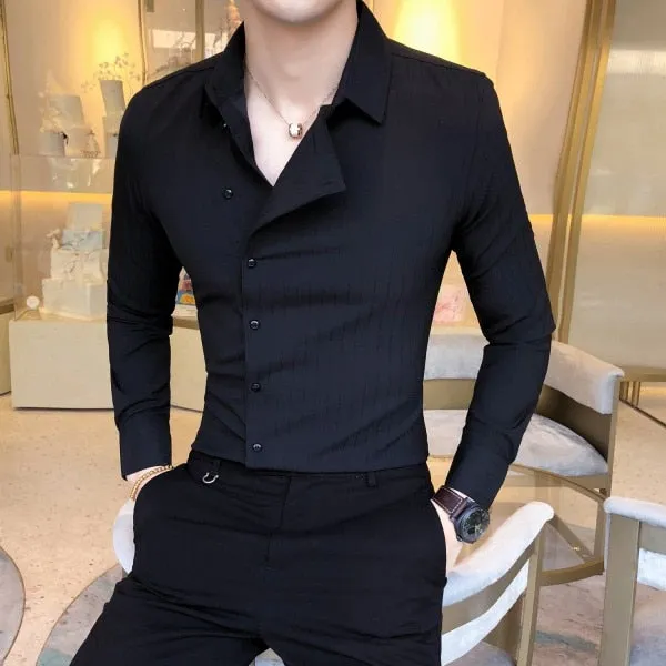 Men Long Sleeve Formal Wear Shirt