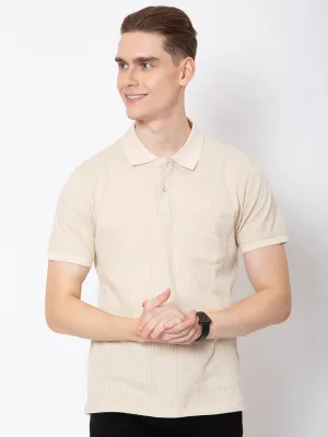 Men Polo Neck Jaquard Tshirt