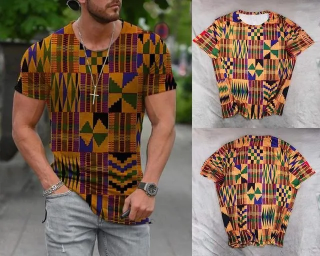 Men Vintage Printed Crew Neck T Shirts