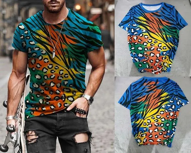 Men Vintage Printed Crew Neck T Shirts