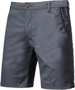 Men's Casual Chino Shorts Solid Straight Leg Cargo Shorts Flat Front Stretch Pants Slim Fit Summer Pants with Pockets