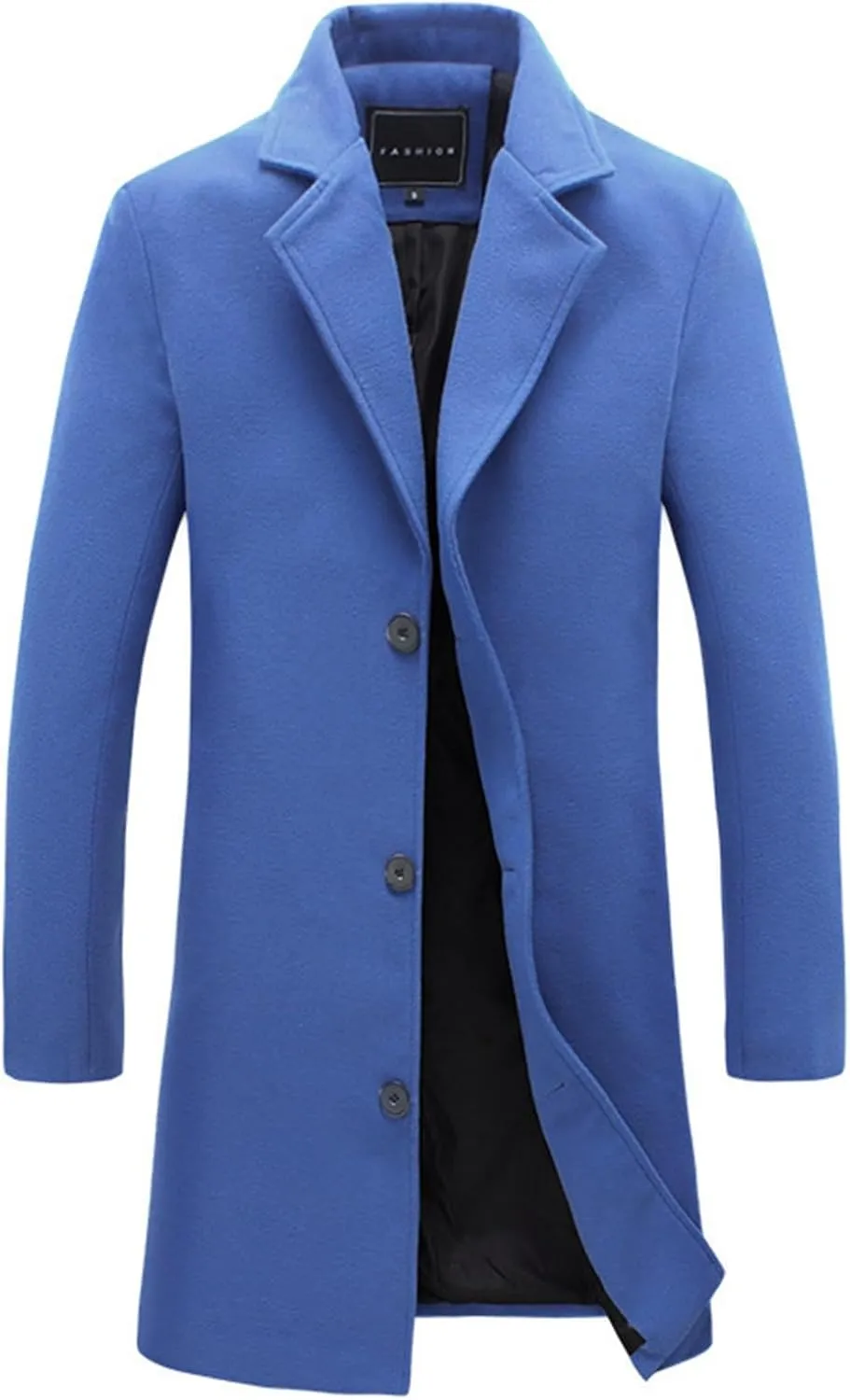 Men's Casual Trench Coat Slim Fit Spread Collar Long Sleeve Jacket Thicken Overcoat Plus Size Vintage Breasted Pea Coat