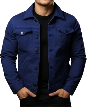 Mens Denim Jacket Lightweight Casual Lapel Button Down Cozy Shirts Jackets Fall Winer Cargo Jean Jacket with Pocket