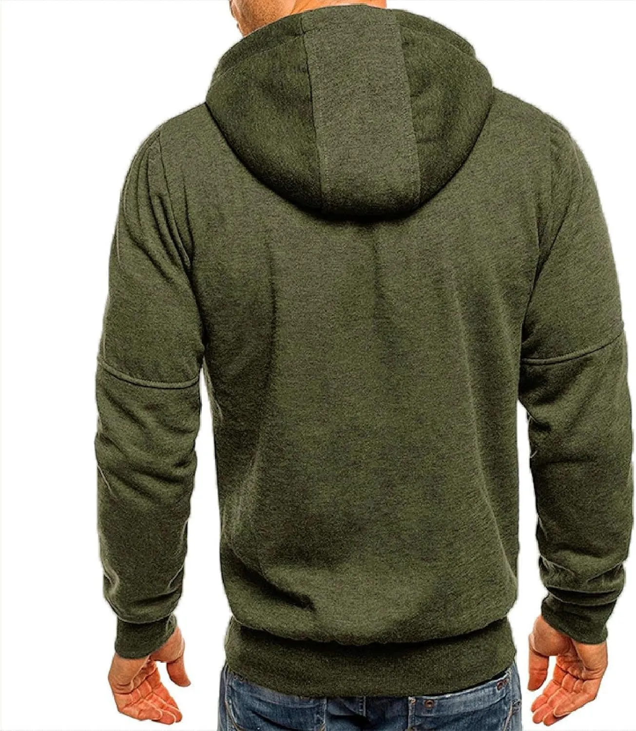 Mens Fleece Full-zip Hoodie Men's Spring And Autumn Long Sleeve Half Zip Hoodie Hooded Sweatshirt Top Outdoor