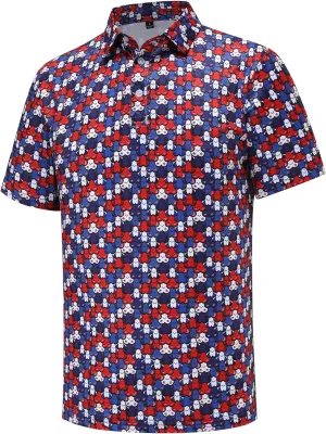 Mens Golf Shirt Moisture Wicking Dry Fit Performance Sport Short Sleeve Golf Polo Shirts for Men