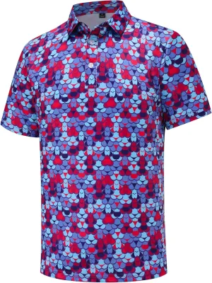 Mens Golf Shirt Moisture Wicking Dry Fit Performance Sport Short Sleeve Golf Polo Shirts for Men