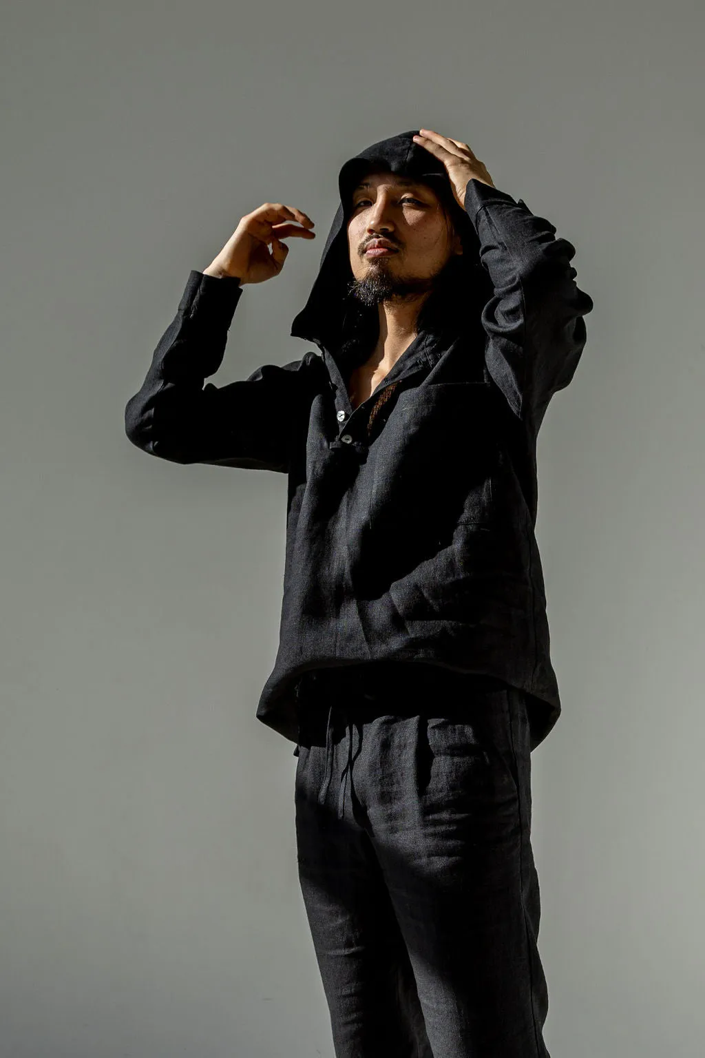 Men's linen hoodie