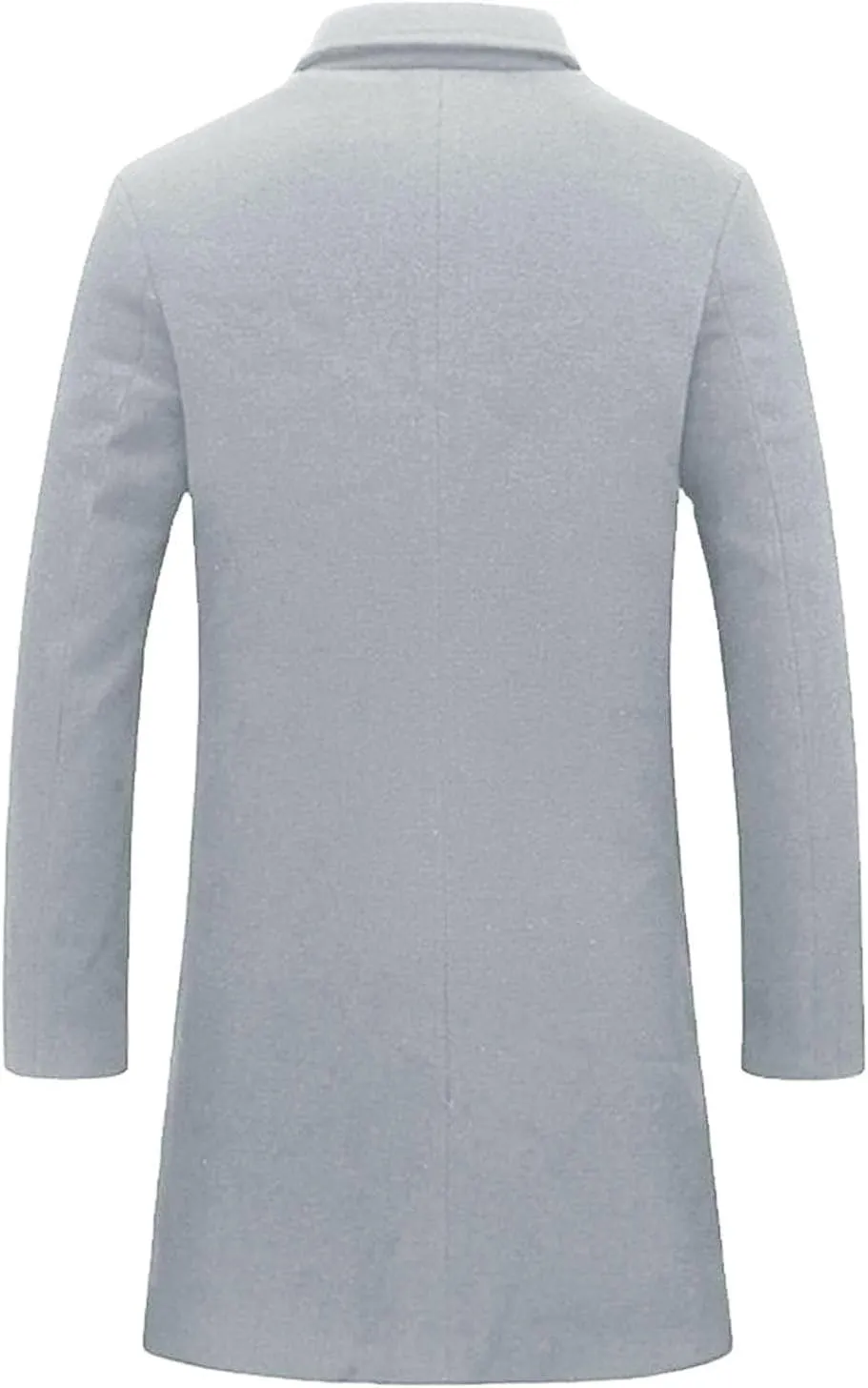 Men's Oversized Casual Notched Collar Long Pea Coats Single Breasted Business Overcoats Warm Thicken Trench Coats