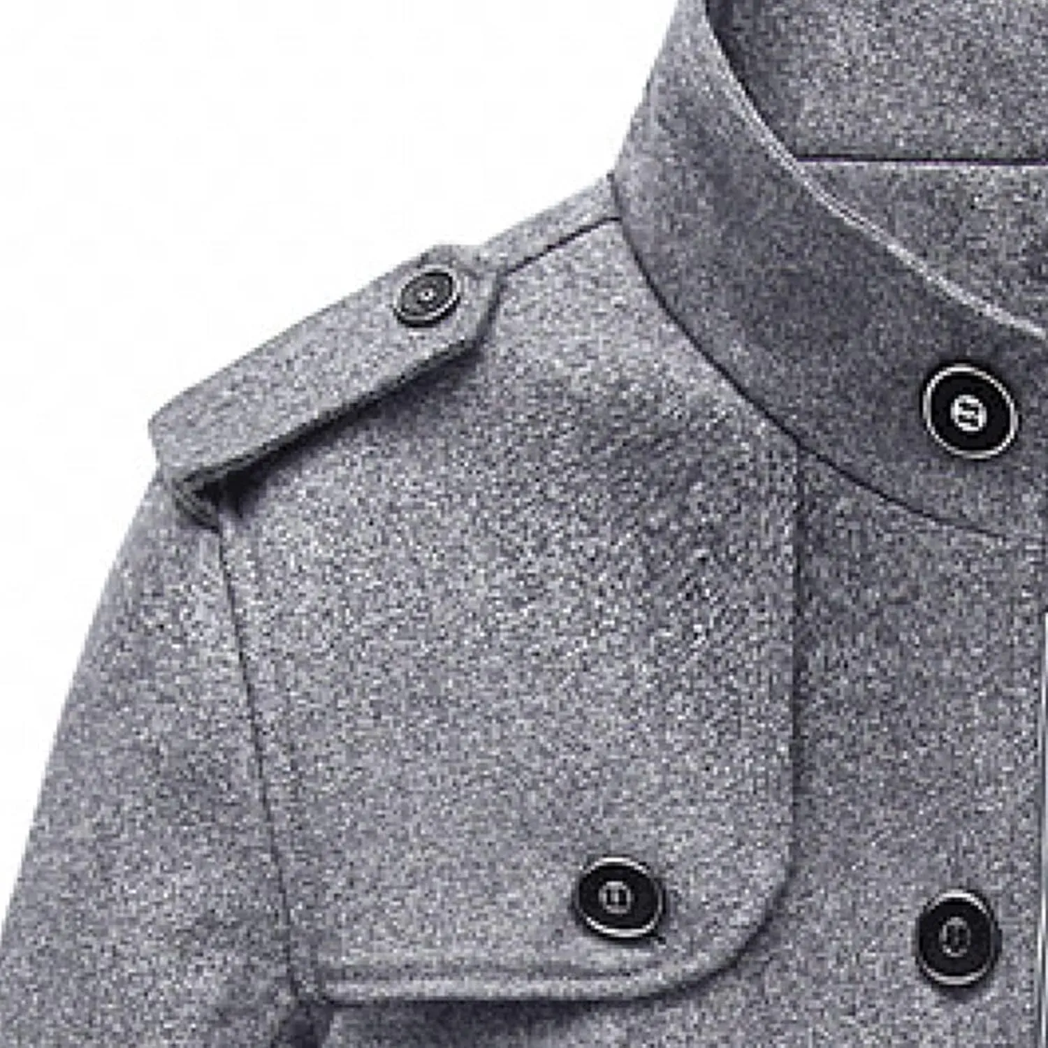 Men's Pea Coats Stand Collar Single-Breasted Trench Jackets Fall Winter Zipper Pocket Work Dress Overcoat Plus Size