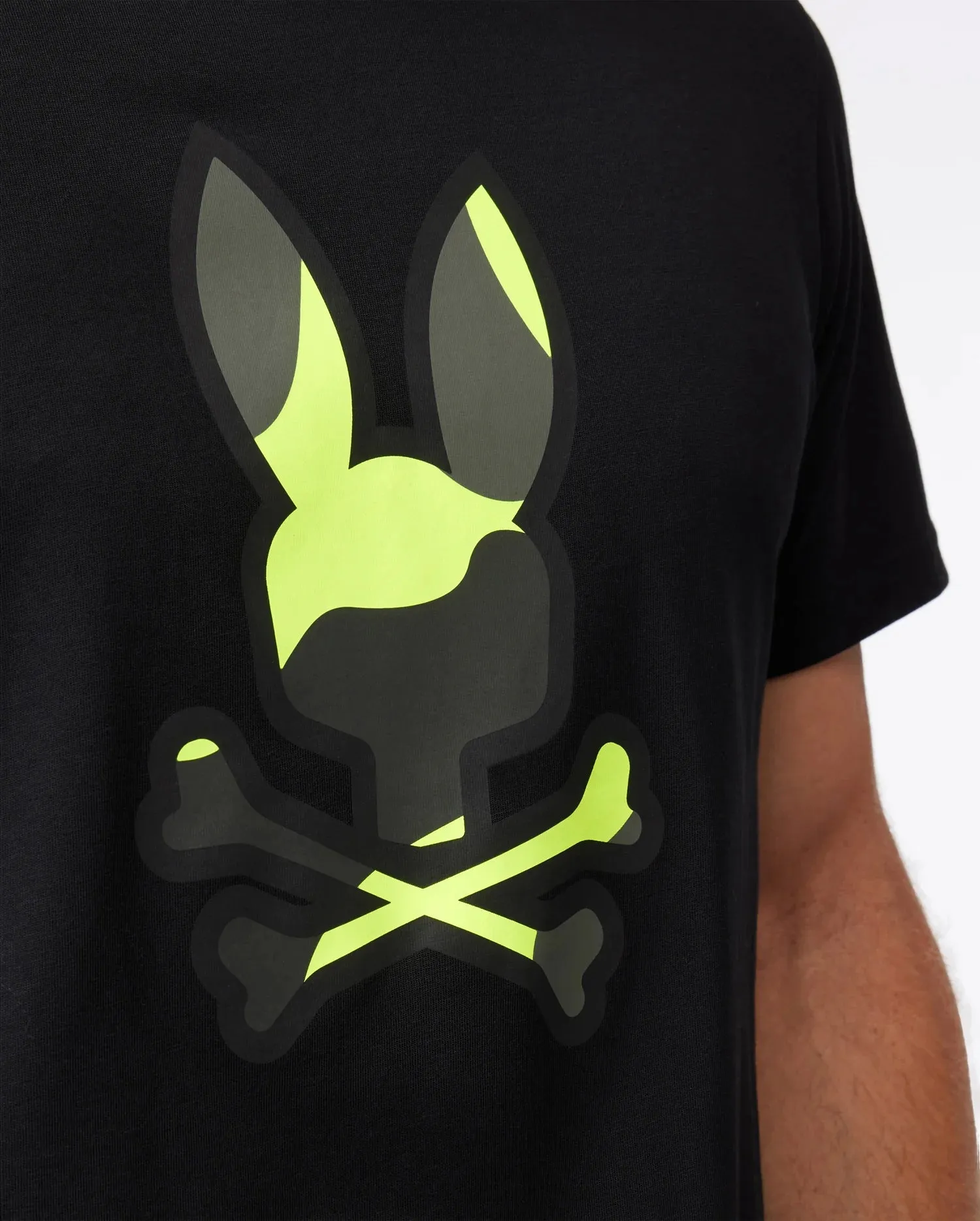 Men's Psycho Bunny Plano Camo Print Graphic Tee Black