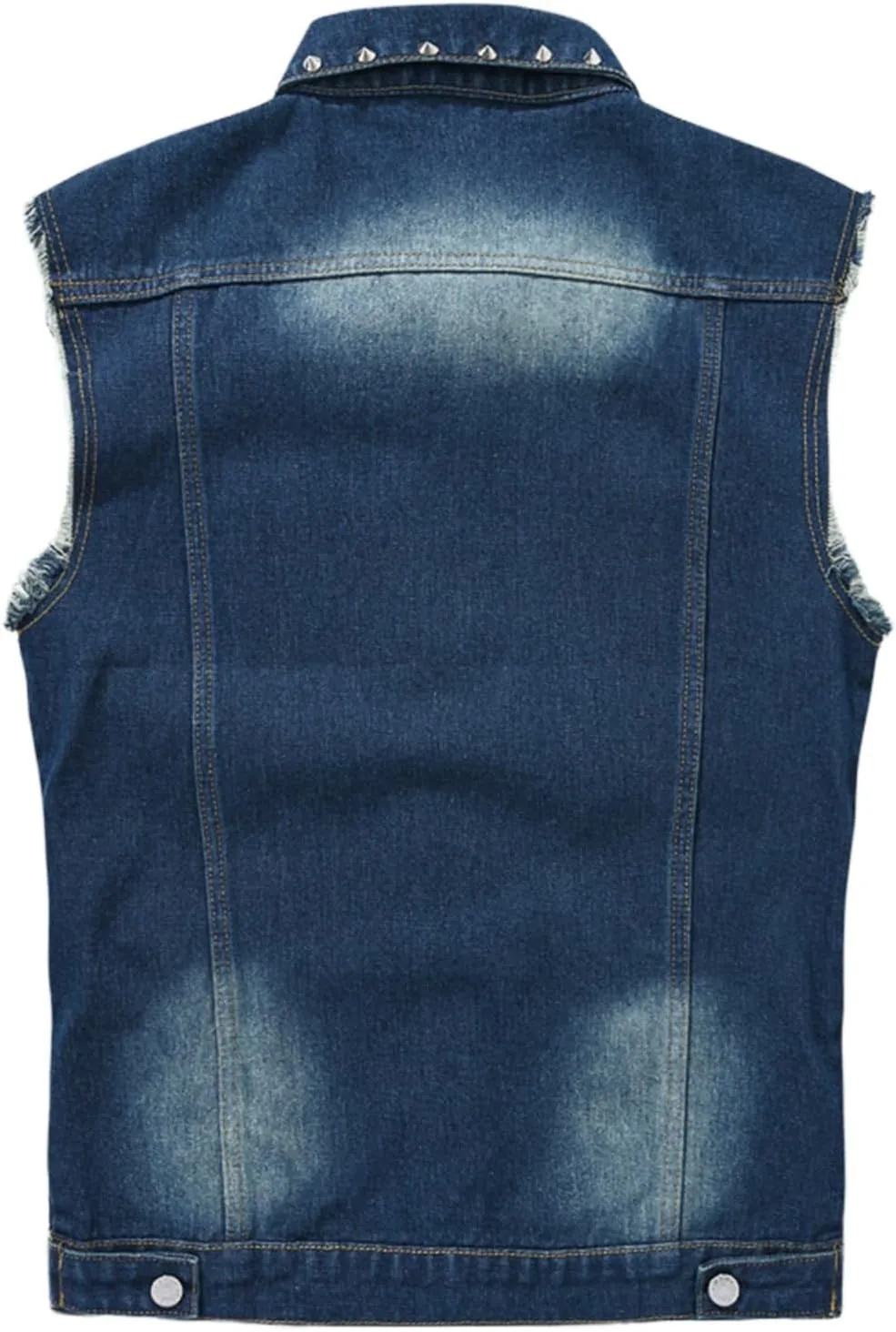Men's Punk Denim Vest Sleeveless Jean Jackets With Rivets