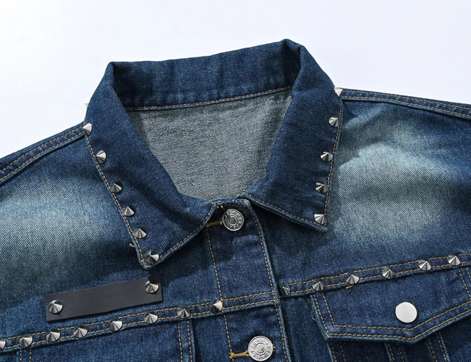 Men's Punk Denim Vest Sleeveless Jean Jackets With Rivets