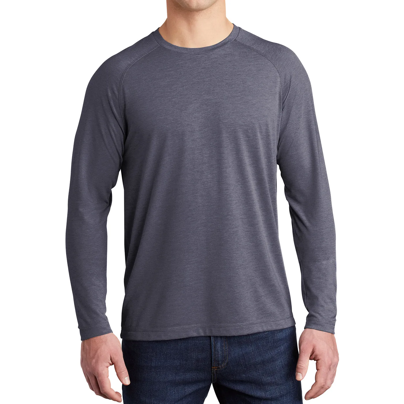 Men's Tri-Blend Long Sleeve Wicking Raglan Tee for Active Comfort