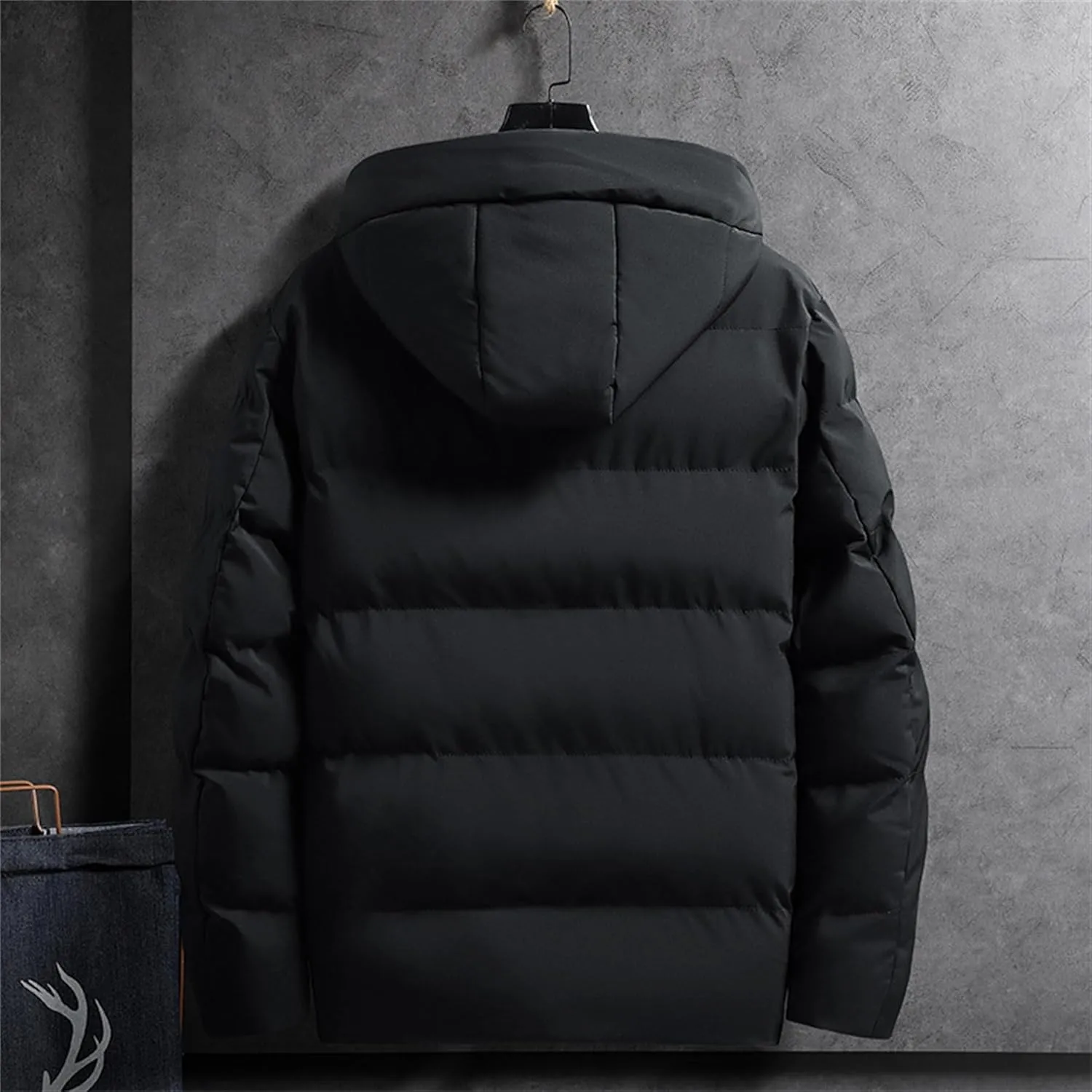 Men's Winter Coats Thermal Puffer Jacket Zip Up Thicken Warm Padded Jacket Windproof Waterproof Cotton Down Coats