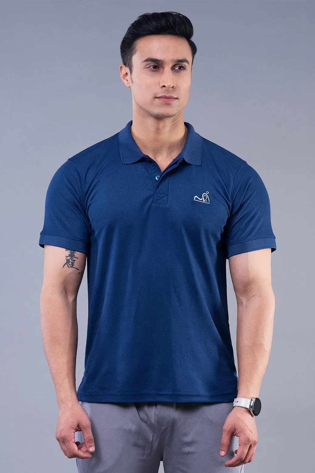 MINIMAL BUZZ CLASSIC POLO T-SHIRTS - NAVY (D)