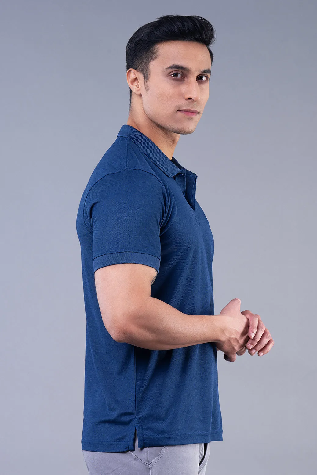 MINIMAL BUZZ CLASSIC POLO T-SHIRTS - NAVY (D)