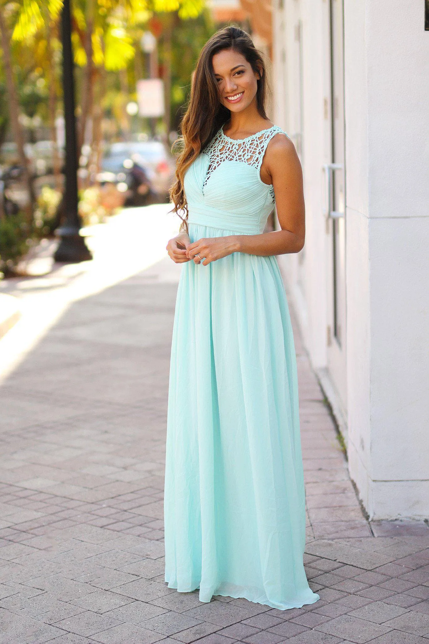 Mint Crochet Maxi Dress