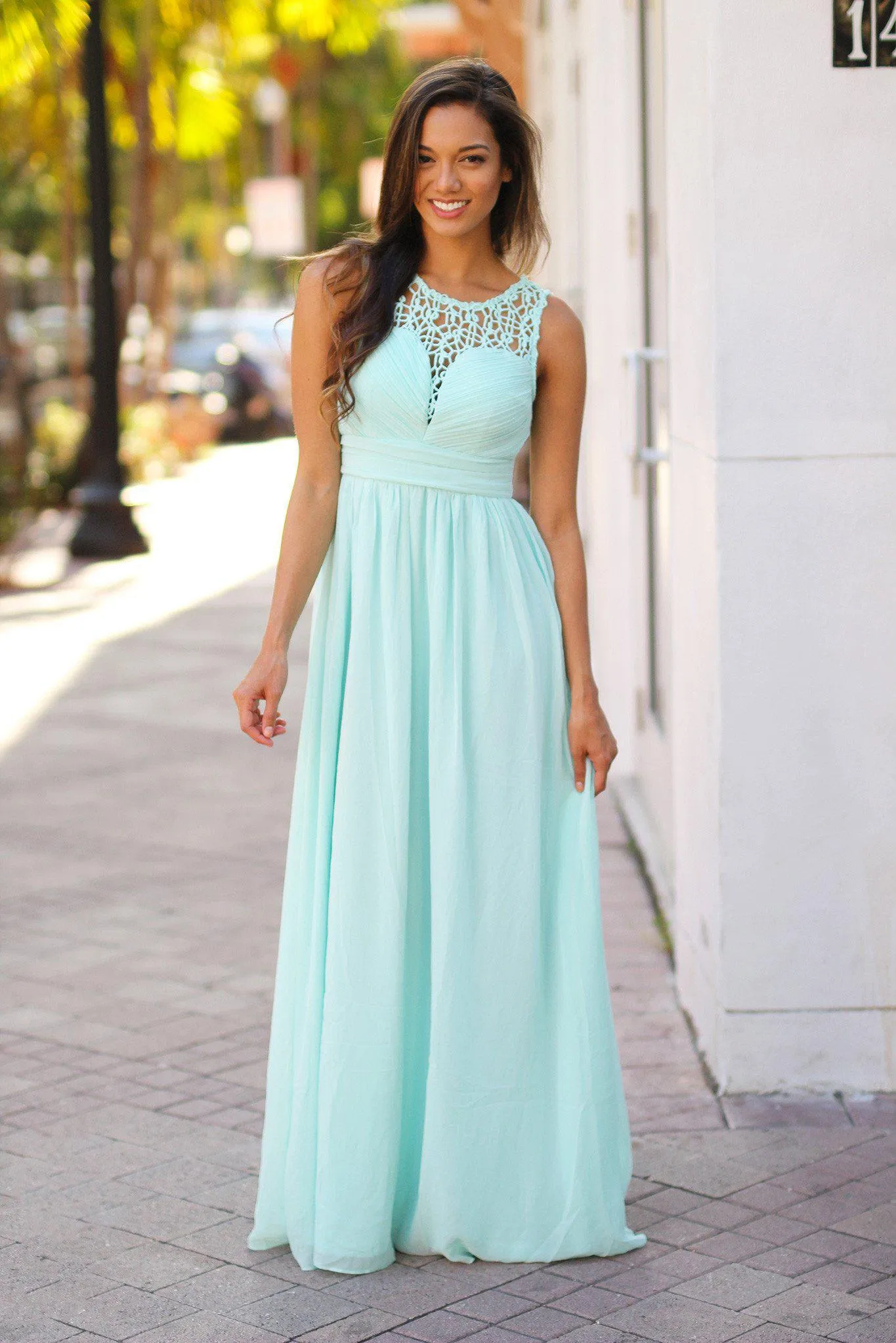 Mint Crochet Maxi Dress
