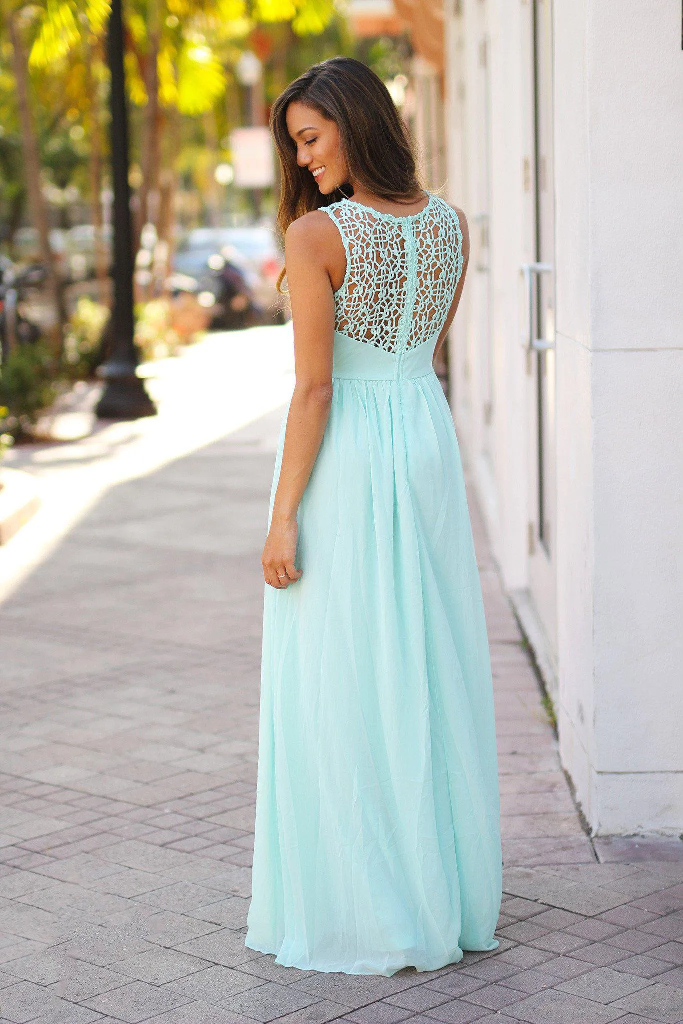 Mint Crochet Maxi Dress