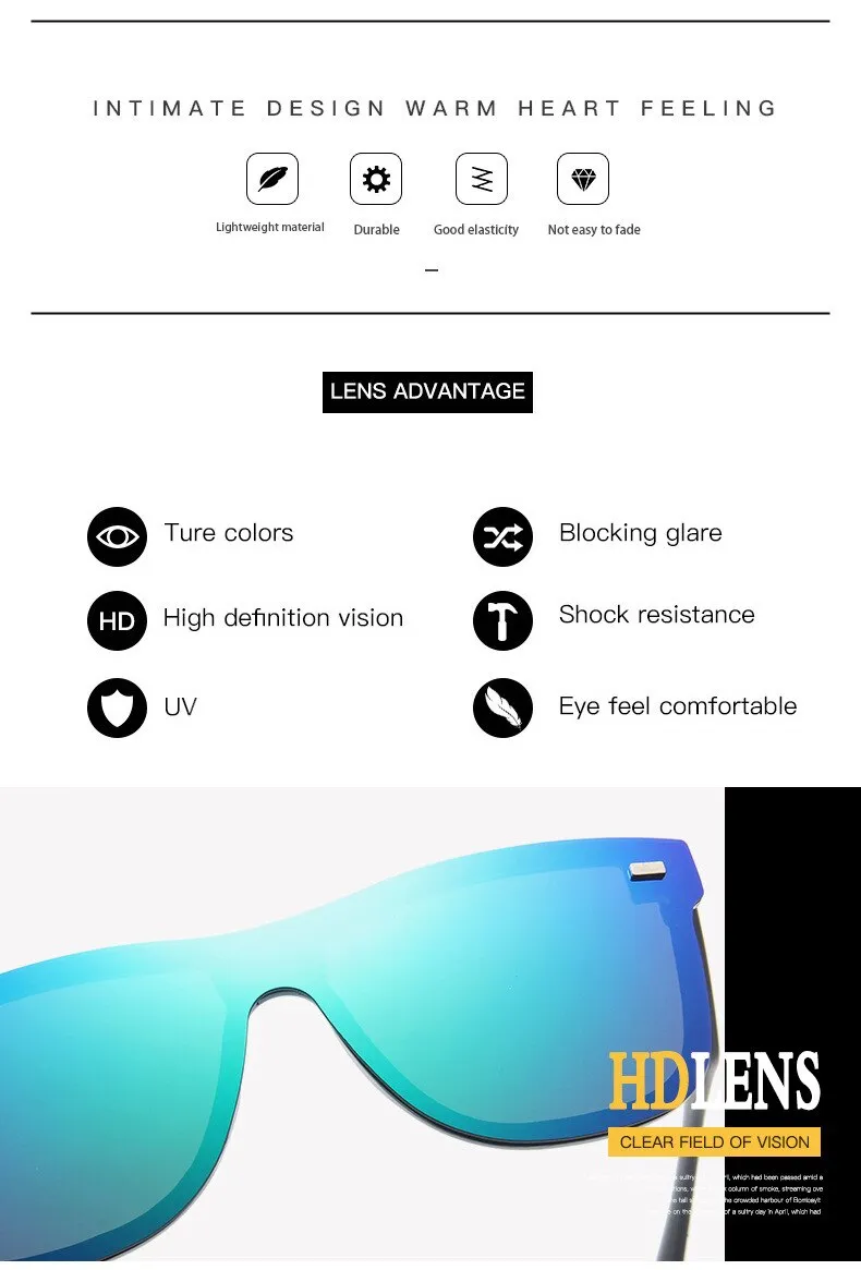 Mirror Rimless Square Sunglasses