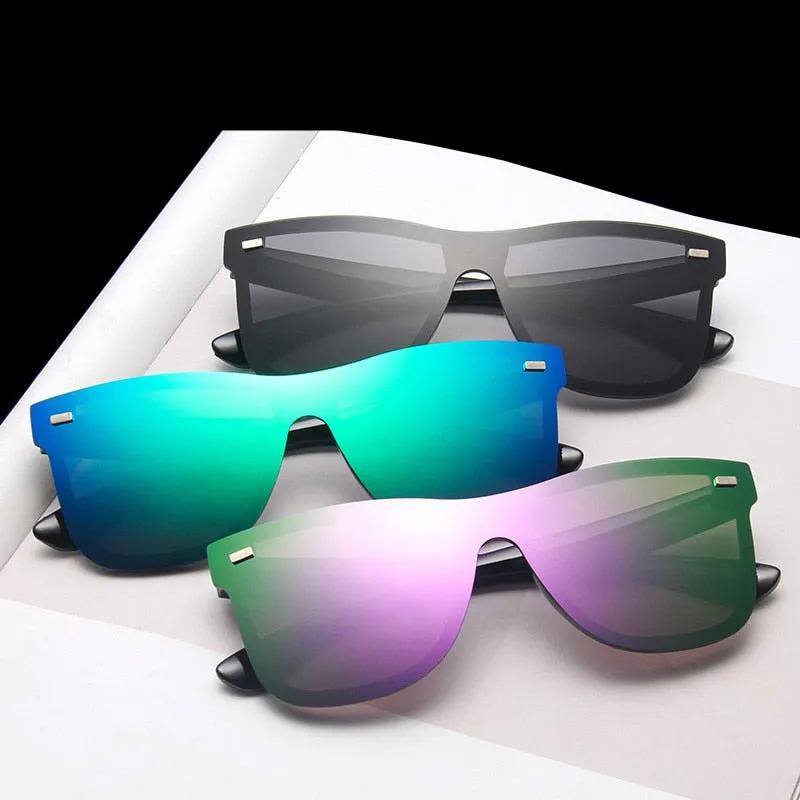 Mirror Rimless Square Sunglasses