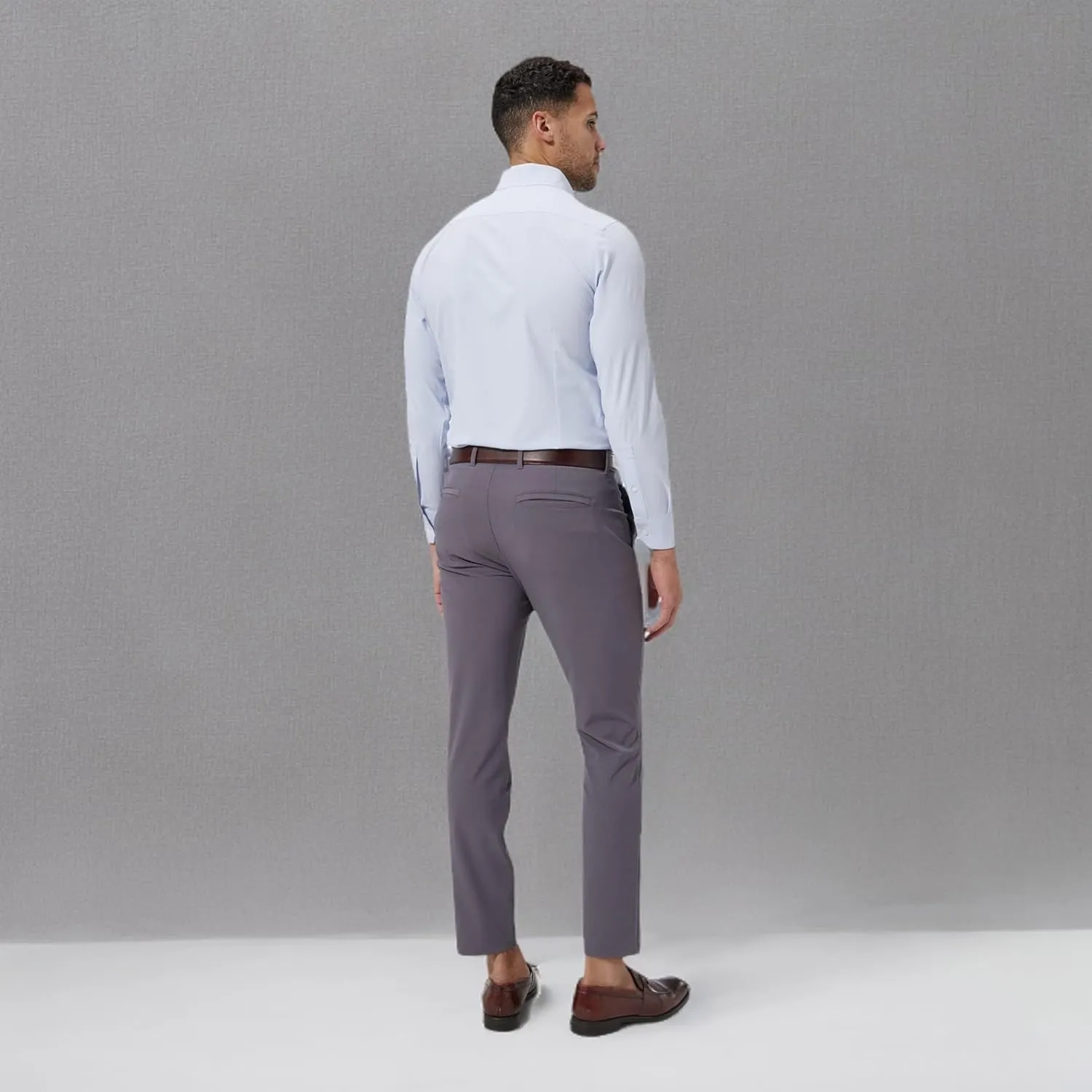 Mizzen Main Leeward Performance Men's Long-Sleeve Dress Shirt - Wrinkle-Resistant, 4-Way Stretch, Trim Fit