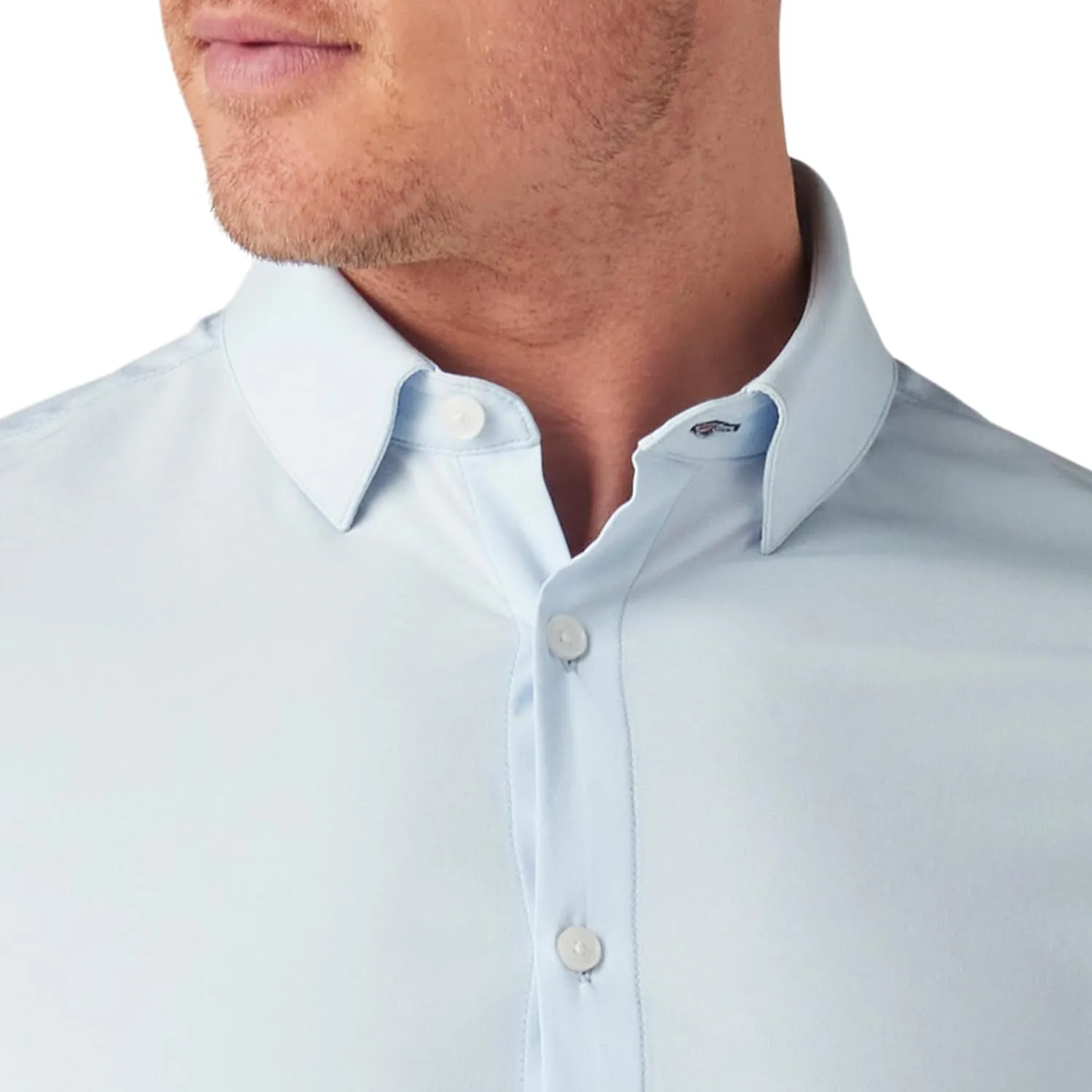 Mizzen Main Leeward Performance Men's Long-Sleeve Dress Shirt - Wrinkle-Resistant, 4-Way Stretch, Trim Fit