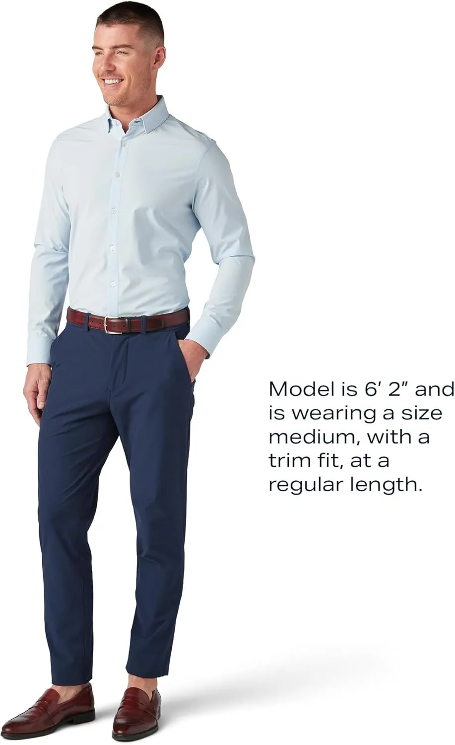 Mizzen Main Leeward Performance Men's Long-Sleeve Dress Shirt - Wrinkle-Resistant, 4-Way Stretch, Trim Fit