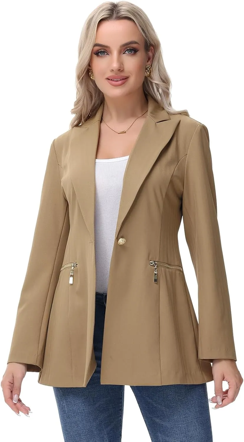 MODFUL Women's Casual Open Front Blazer Jacket for Lady with Notch Lapel Work Office Outfit