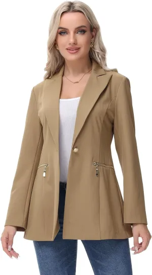MODFUL Women's Casual Open Front Blazer Jacket for Lady with Notch Lapel Work Office Outfit