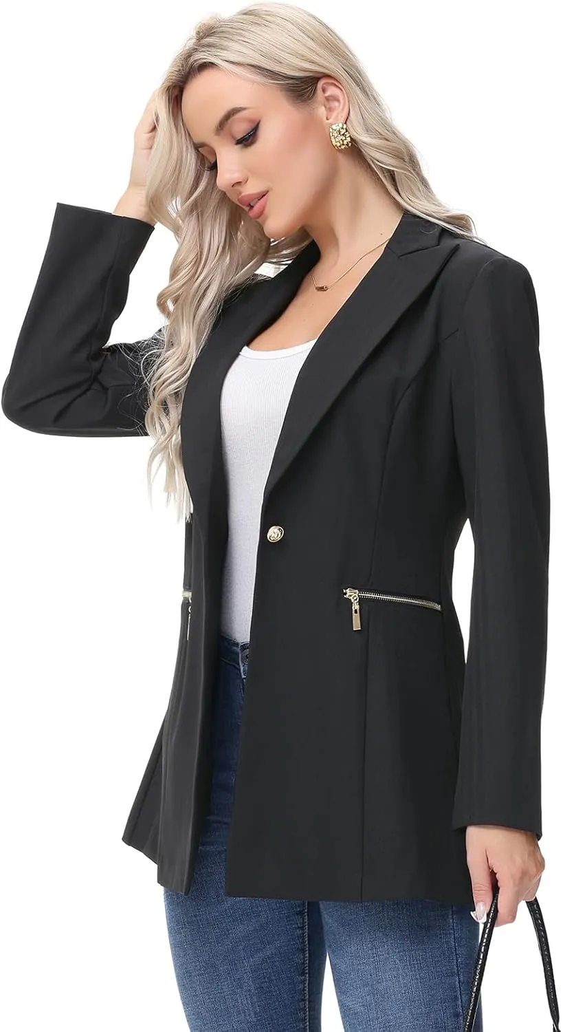 MODFUL Women's Casual Open Front Blazer Jacket for Lady with Notch Lapel Work Office Outfit