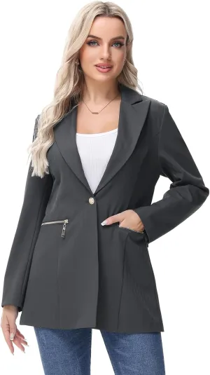 MODFUL Women's Casual Open Front Blazer Jacket for Lady with Notch Lapel Work Office Outfit