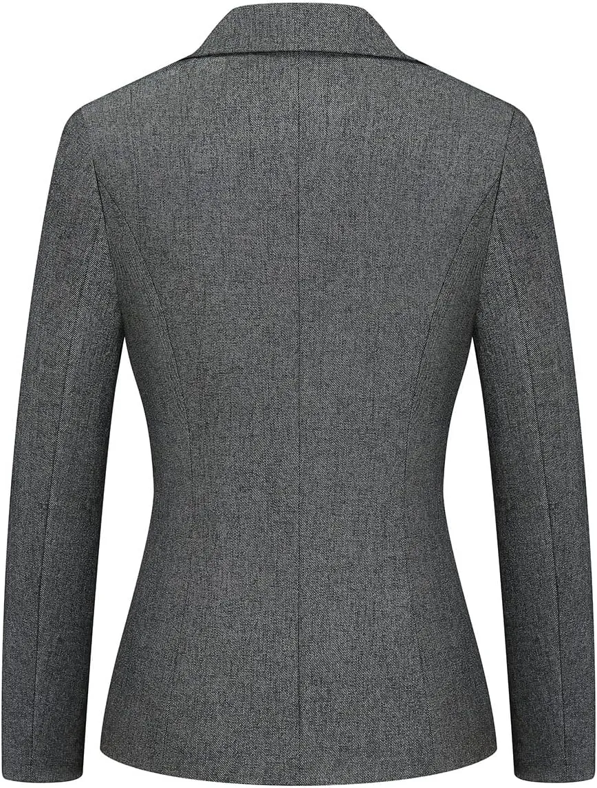 MODFUL Women's Formal Business Blazer One Button Long Sleeve Suit Jacket for Lady with Notch Lapel Work Office