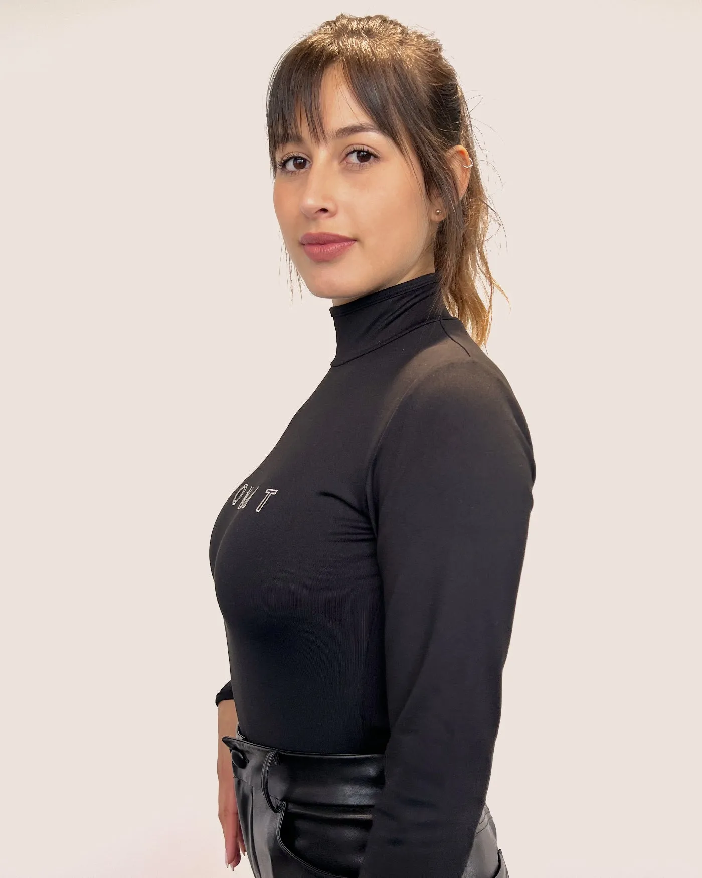 MONAT LONG SLEEVE BLACK BODYSUIT