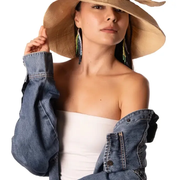 Natural 5" Wide Brim Straw Hat with Bow